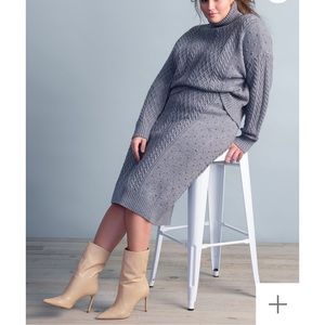 NWT Eloquii Heather Grey Sweater Skirt sz 18/20